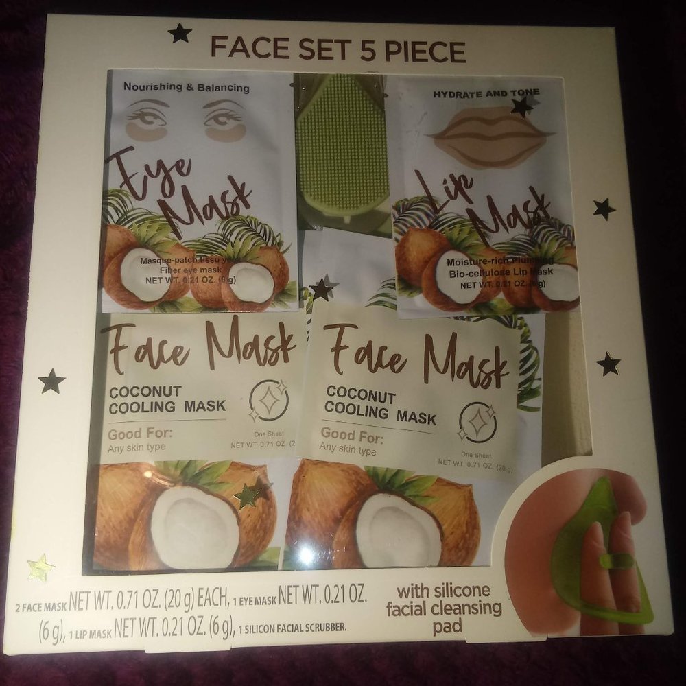 5 piece face mask set(including cleansing pad)